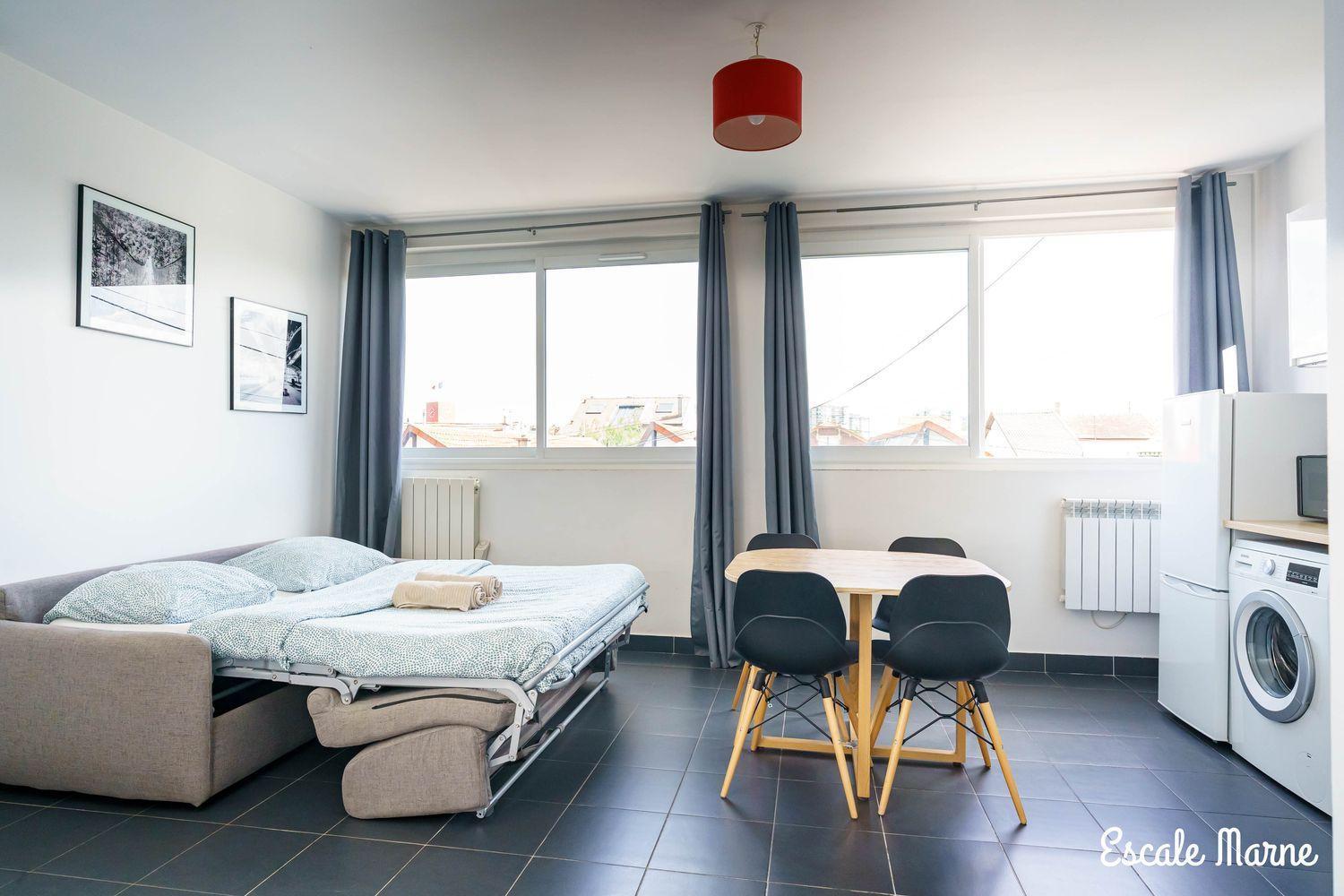 Escale-Marne Fr - 102 - Free Parking - Free Luggage Storage - All Equipped - Linen Included - Washing Machine - 10Mn Walk Metro 8 - Rer A - Panoramic View - From 1 To 4 Guests Maisons-Alfort Exterior photo